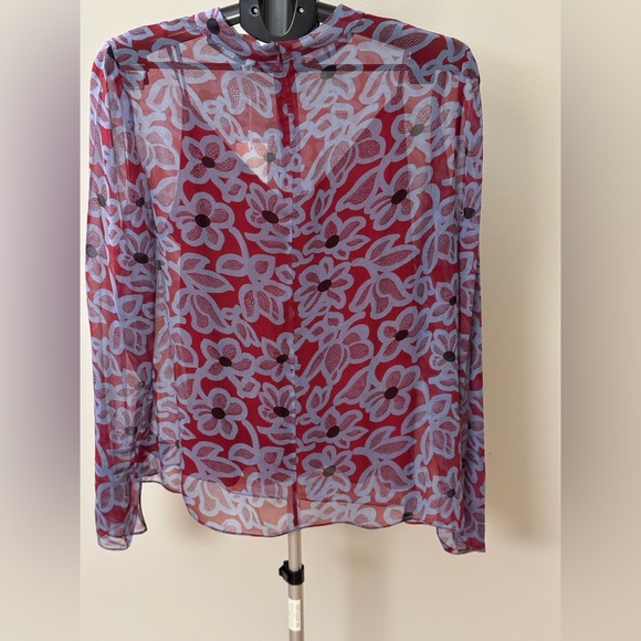 Rebecca Taylor Vera Fleur Mock Neck Blouse - Picture 4 of 14